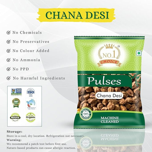 NO.1 CHOICE Kala Chana Desi | 100% Natural & Unpolished Black Chickpeas | High Protein & Fiber-Rich Healthy Legume | Ideal for Curries, Boiled Snacks, Salads & Daily Nutrition