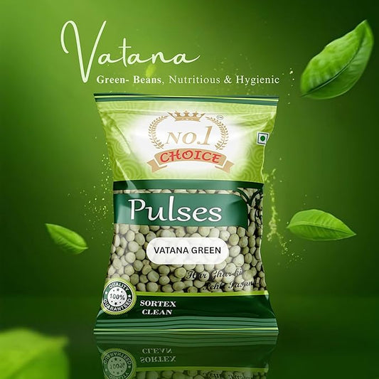 NO.1 CHOICE Premium Vatana Green (Green Matar) | Natural, Unpolished & Protein-Rich Pulses | Healthy Fiber Source for Indian Recipes, Soups & Chaats