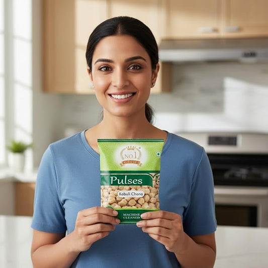 NO. 1 CHOICE Premium Kabuli Chana White Chickpeas | Bold Grains, Protein-Rich & Sortex Cleaned | Soft Cook, High Fiber & Nutritious | Ideal for Chole, Salads, Hummus, Curries & Snacks