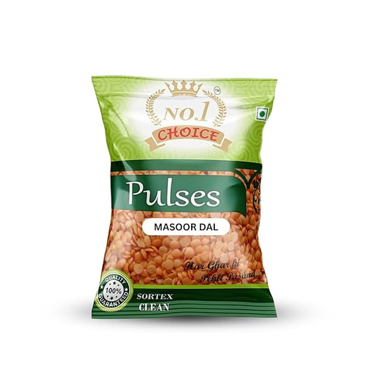 NO.1 CHOICE Masoor Dal Unpolished Red Lentils, High in Protein & Fiber, Gluten-Free, Ideal for Indian Cooking
