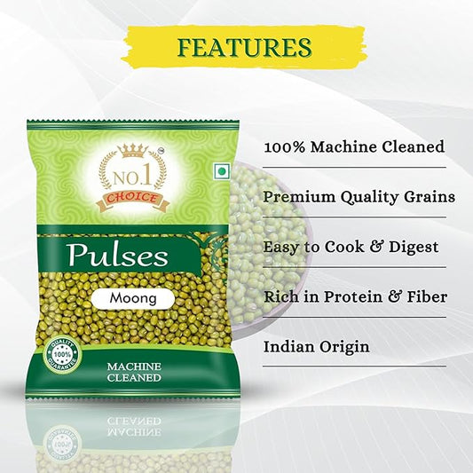 NO.1 CHOICE Whole Green Moong (Sabut Moong) | Rich in Antioxidants, Enhances Immunity, High Protein | Unpolished & Natural