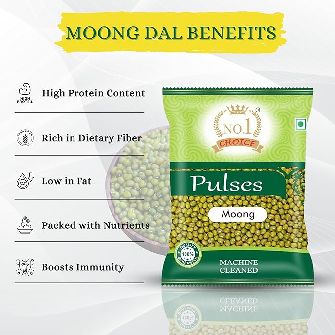 NO.1 CHOICE Whole Green Moong (Sabut Moong) | Rich in Antioxidants, Enhances Immunity, High Protein | Unpolished & Natural
