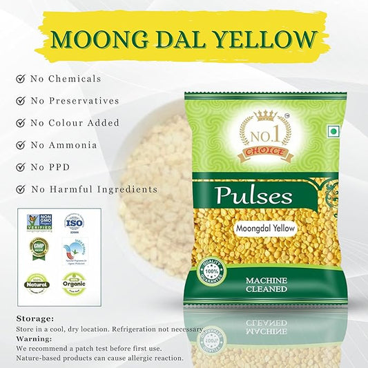 NO.1 CHOICE Premium Moong Dal Yellow (Dhuli) | Unpolished, Sortex Cleaned & Fast Cooking | Light, Easy to Digest Protein-Rich Daily | Perfect for Khichdi, Dal Tadka, Soups & Healthy Diet Meals