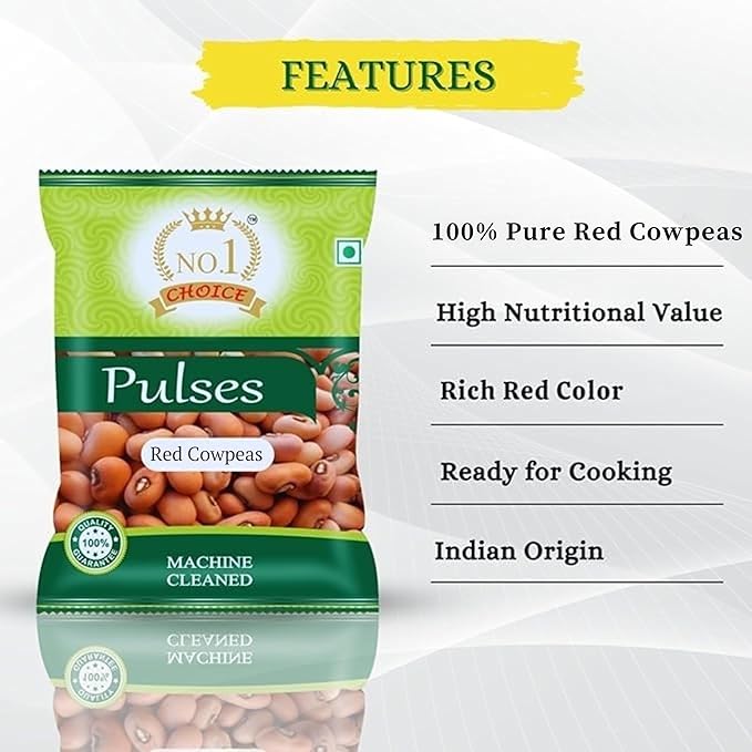 NO.1 CHOICE Red Cowpeas (Red Lobia) | 100% Natural Pulses | High Protein, Fiber-Rich, Diabetic-Friendly Superfood | Ideal for Curries, Chana Masala & Salads
