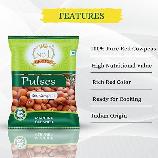 NO.1 CHOICE Red Cowpeas (Red Lobia) | 100% Natural Pulses | High Protein, Fiber-Rich, Diabetic-Friendly Superfood | Ideal for Curries, Chana Masala & Salads