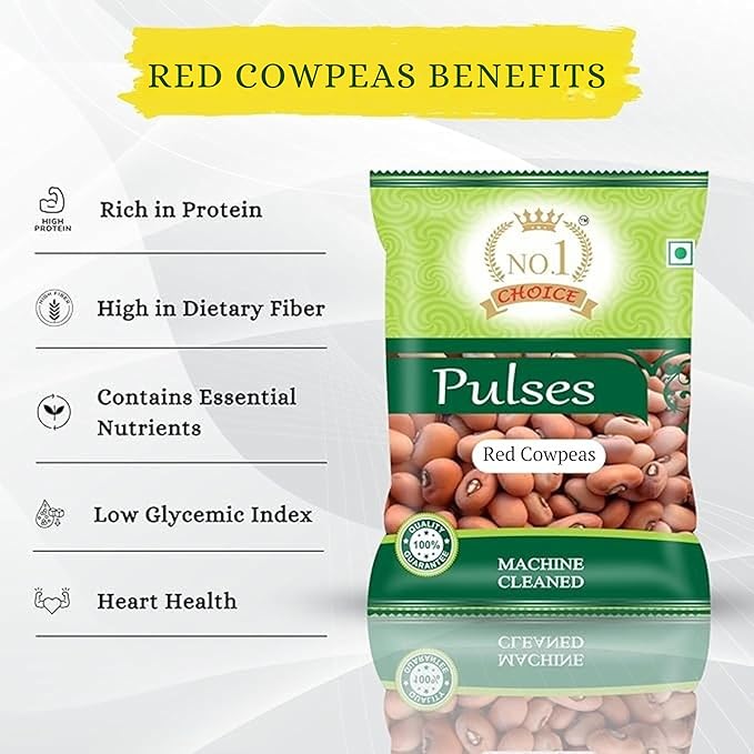 NO.1 CHOICE Red Cowpeas (Red Lobia) | 100% Natural Pulses | High Protein, Fiber-Rich, Diabetic-Friendly Superfood | Ideal for Curries, Chana Masala & Salads
