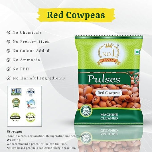 NO.1 CHOICE Red Cowpeas (Red Lobia) | 100% Natural Pulses | High Protein, Fiber-Rich, Diabetic-Friendly Superfood | Ideal for Curries, Chana Masala & Salads