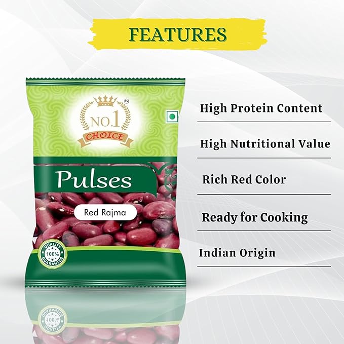 NO. 1 CHOICE Premium Red Rajma | Bold & Uniform Grains | Unpolished, Protein Rich & Iron-Rich | Soft Creamy Fast Cooking Red Kidney Beans for Rajma Chawal, Curries & Mexican Dishes