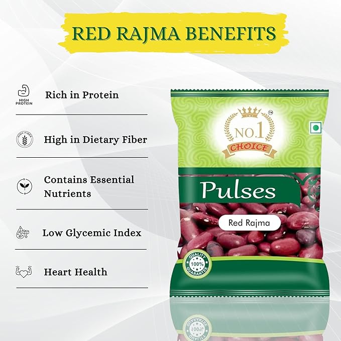 NO. 1 CHOICE Premium Red Rajma | Bold & Uniform Grains | Unpolished, Protein Rich & Iron-Rich | Soft Creamy Fast Cooking Red Kidney Beans for Rajma Chawal, Curries & Mexican Dishes