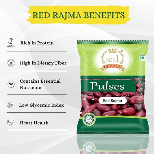 NO. 1 CHOICE Premium Red Rajma | Bold & Uniform Grains | Unpolished, Protein Rich & Iron-Rich | Soft Creamy Fast Cooking Red Kidney Beans for Rajma Chawal, Curries & Mexican Dishes