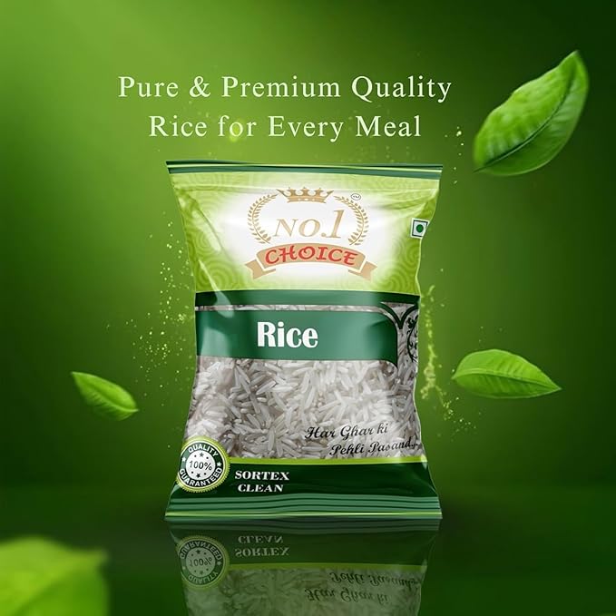 NO.1 CHOICE Premium Indian Rice | 100% Pure & Natural Long Grain Rice | Non-Sticky Texture, High Nutritional Value & Delicious Taste | Ideal for Daily Cooking, Steamed Rice, Pulao, Fried Rice and Healthy Meals