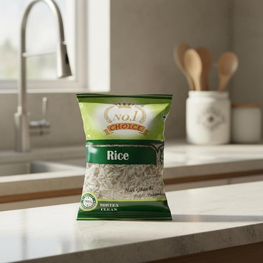 NO.1 CHOICE Premium Indian Rice | 100% Pure & Natural Long Grain Rice | Non-Sticky Texture, High Nutritional Value & Delicious Taste | Ideal for Daily Cooking, Steamed Rice, Pulao, Fried Rice and Healthy Meals