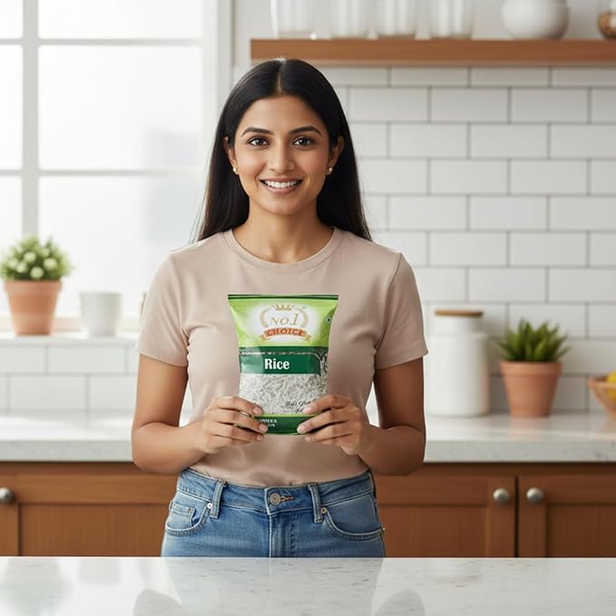 NO.1 CHOICE Premium Indian Rice | 100% Pure & Natural Long Grain Rice | Non-Sticky Texture, High Nutritional Value & Delicious Taste | Ideal for Daily Cooking, Steamed Rice, Pulao, Fried Rice and Healthy Meals