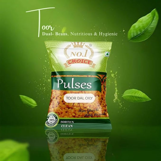 NO.1 CHOICE Toor Dal Oily | Premium Pigeon Peas Coated with Edible Oil | Rich in Protein & Flavor | Sortex Cleaned, Fresh & Easy to Cook | Ideal for Dal, Sambhar & Everyday Indian Recipes