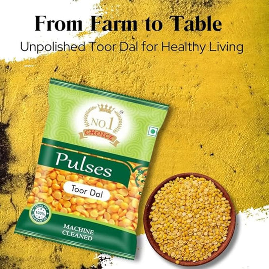 NO.1 CHOICE Premium Toor Dal/Arhar Dal | Unpolished, Sortex Cleaned & Hygienically Packed | Fast Cooking, Protein Rich | Ideal for Tadka, Dal Fry, Sambar, Rasam & Khichdi
