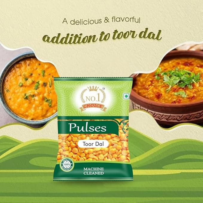 NO.1 CHOICE Premium Toor Dal/Arhar Dal | Unpolished, Sortex Cleaned & Hygienically Packed | Fast Cooking, Protein Rich | Ideal for Tadka, Dal Fry, Sambar, Rasam & Khichdi