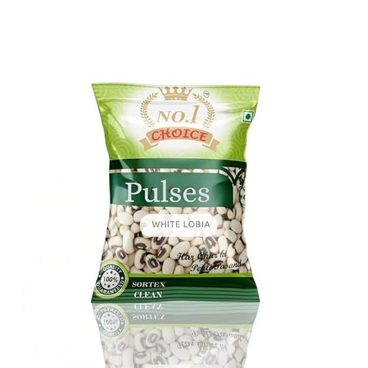 NO. 1 CHOICE White Lobia/Cowpeas | Unpolished, Protein & Fiber Rich | Sortex Cleaned, Stone-Free | Fast Cooking, Soft Texture | Ideal for Salads, Curries, Chaat & Everyday Healthy Meals