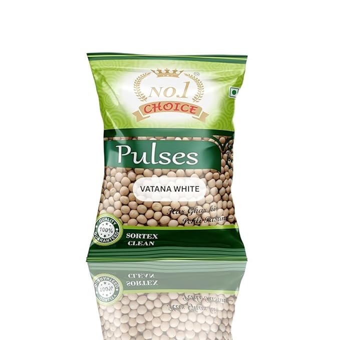 NO.1 CHOICE Vatana White (White Matar) | 100% Natural & Unpolished White Peas | High Protein & Fiber-Rich Pulses | Ragda, Curries, Usal, Snacks & Sprouting | Hygienically Packed