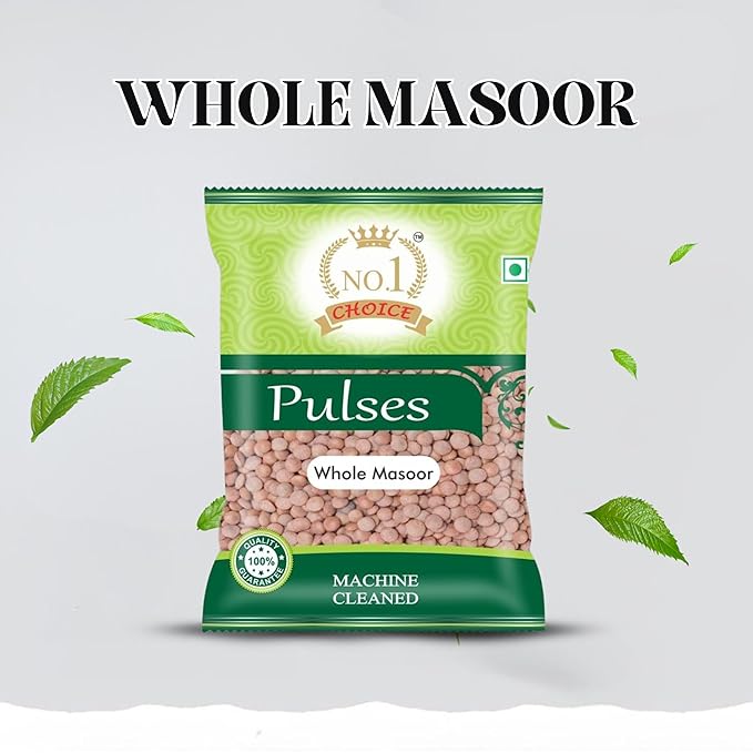 NO.1 CHOICE Whole Masoor Clean & Natural Red Lentils, Non-GMO, Gluten-Free, Packed in Food-Grade Material