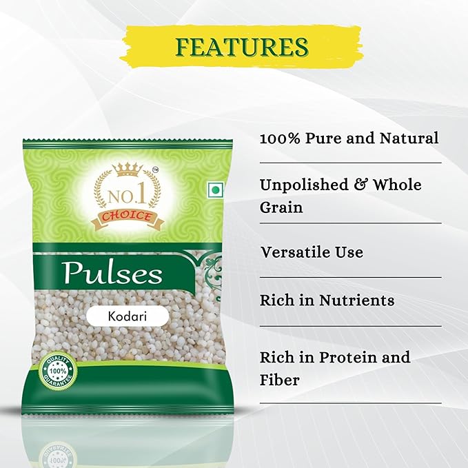 NO.1 CHOICE Kodo Millet | Unpolished, Gluten-Free & Fiber Rich | High Protein, Low GI Ancient Grain | Cleaned, Stone-Free & Hygienically Packed | Ideal for Khichdi, Upma, Pongal & Healthy Meals