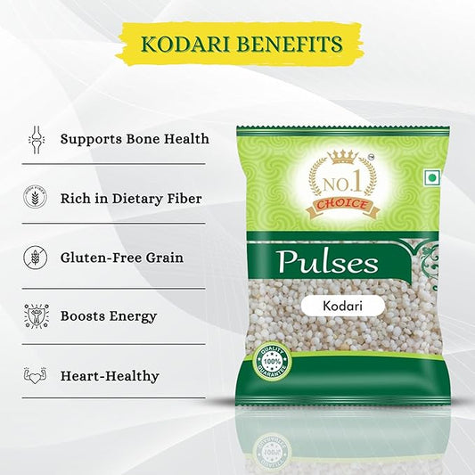 NO.1 CHOICE Kodo Millet | Unpolished, Gluten-Free & Fiber Rich | High Protein, Low GI Ancient Grain | Cleaned, Stone-Free & Hygienically Packed | Ideal for Khichdi, Upma, Pongal & Healthy Meals