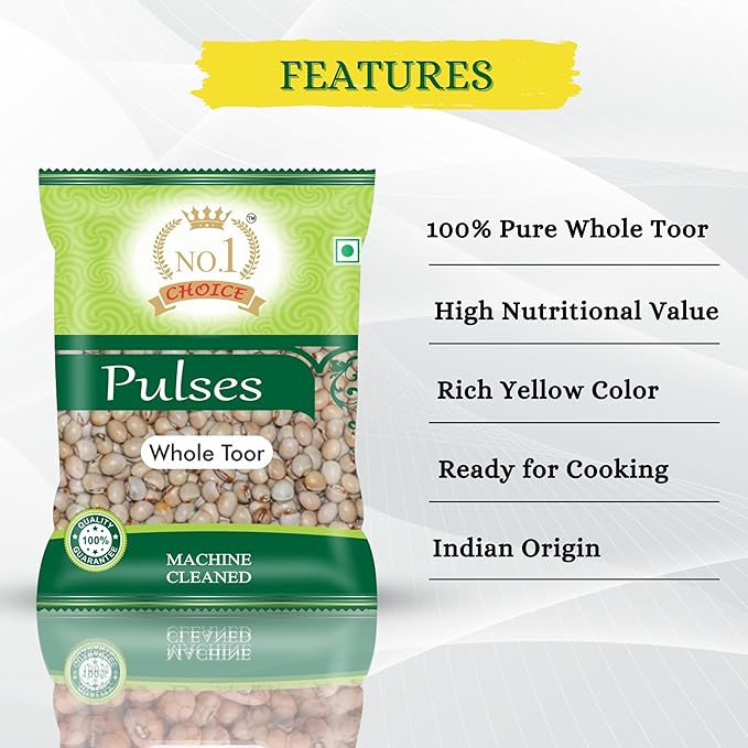 NO.1 CHOICE Toor Whole | Natural & Fresh Arhar Dal | Protein-Rich & Easy to Cook | No Preservatives | Ideal for Traditional Dal, Sambhar, Khichdi & Everyday Indian Recipes